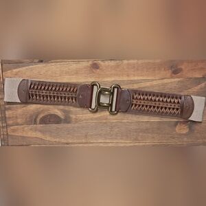 Braided Leather Stretch Belt OS